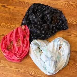 Set of Three Patterned Scarves